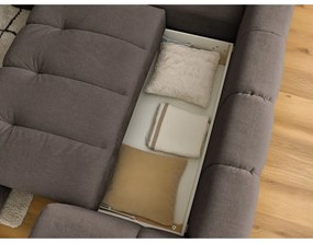 Taupe rozkladacia/s úložným priestorom rohová pohovka (ľavý roh/do L) Fuji – Bobochic Paris