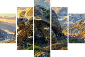 Obraz - Korytnačka a horská krajina (150x105 cm)