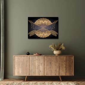 Obraz - Zlatá mandala s šípmi (70x50 cm)