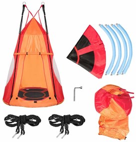 Hojdací kruh bocianie hniezdo, so stanom, 110 cm, červený