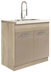 Kuchynská skrinka Premio 12D sonoma/biely/cappuccino lesk