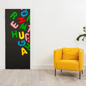 Fototapeta na dvere - Farebné písmenká (95x205cm)