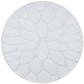 Kúpeľňový koberček SUPREME STONES kamienky, biely kruh