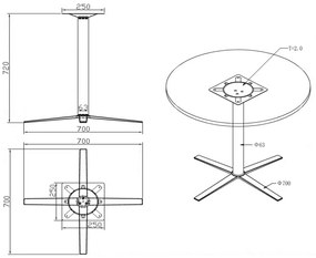 Konferenčný stolík AURA, priemer 80 cm, biela podnož, breza