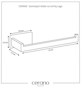 CERANO - Samolepiaci držiak na uteráky Lago - chróm, CER-CER-479377