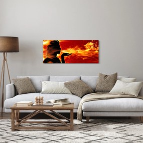 Obraz zeny s plameňmi (120x50 cm)