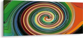 Abstraktný obraz - farebná špirála (120x50 cm)
