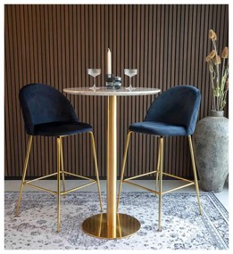 Okrúhly barový stôl s doskou v dekore mramoru ø 70 cm Bolzano – House Nordic