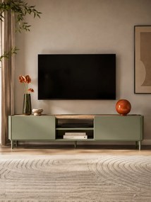 TV stolík Elivo 220 cm na nožičkách - eukalyptus / dub baltic dune