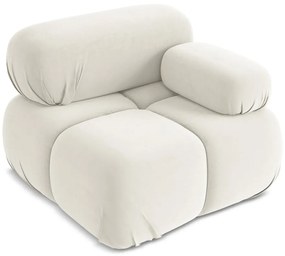 Biely zamatový modul pohovky (pravý roh) Lokua – Makamii