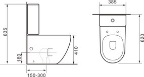 Erga Torre, WC kombi misa 620x385x835 mm, Tornado 2.0 + toaletné sedadlo, biela lesklá, ERG-V03-TORRE-TO2-WH