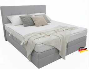 Kontinentálna posteľ Emma Premium Home boxspring 200x160 sv. sivá s úložným priestorom