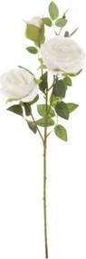 Umelá kvetina Ruža s púčikom 65 cm, biela%