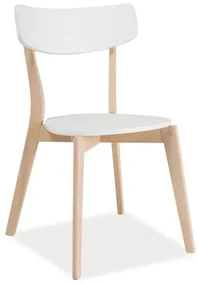 Biela drevená stolička TIBI
