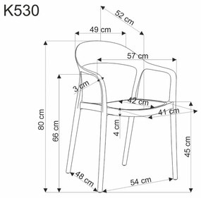 Halmar Plastová stohovateľná jedálenská stolička K530 - černá