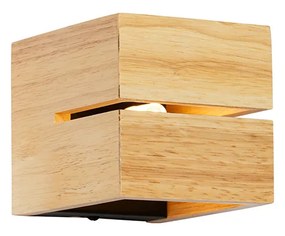 Rustikálna nástenná lampa z dubového dreva 9,7 cm - Transfer Groove