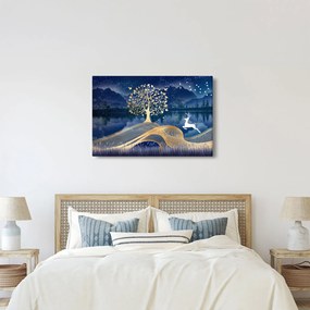 Obraz jeleňov pri splne (90x60 cm)
