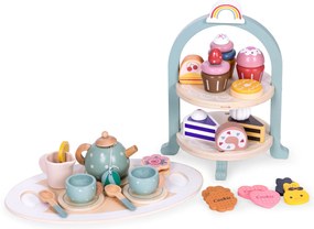 Čajovo-kávový servis so sušienkami šálky čajník podnos tanier ECOTOYS