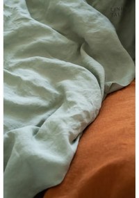 Svetlozelená napínacia ľanová plachta 140x200 cm Sage – Linen Tales