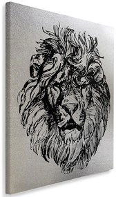 Obraz na plátně Stříbrná lví hlava Nature - 60x90 cm