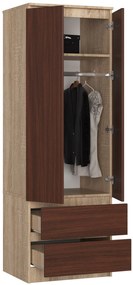 Šatníková skriňa Suman  (dub sonoma + wenge). Vlastná spoľahlivá doprava až k Vám domov. 1069568