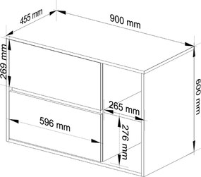 Závesná skrinka pod umývadlo VAMI 90 cm biela/grafitová