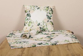 Obrus Biele ruže a hortenzie, 80x80 cm