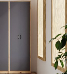 Šatníková skriňa Vincent, dub artisan/antracit