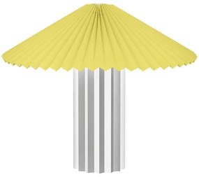 Žltá/v striebornej farbe stolová lampa so stmievačom s textilným tienidlom (výška 36 cm) Taite – Blomus