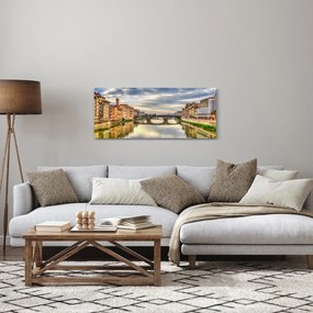 Obraz mesta s riekou (120x50 cm)