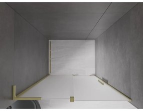 Mexen Velar L, posuvné sprchové dvere do otvoru 120 cm, 8mm sklo námraza, zlatá matná, 871-120-003-31-55