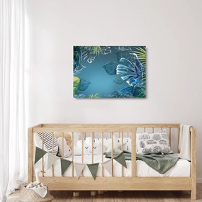 Sklenený obraz - Listy tropických rastlín (70x50 cm)