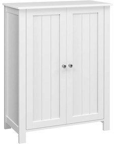 Kúpeľňová skrinka, úložná skrinka s 2 dvierkami, biela