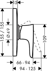 Hansgrohe PuraVida, páková sprchová batéria Highflow pod omietku, chrómová, HAN-15677000
