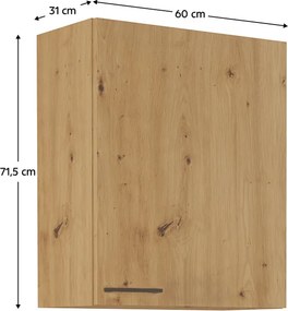 Horná kuchynská skrinka Meriel 60 G-72 1F (dub artisan). Vlastná spoľahlivá doprava až k Vám domov. 1033983