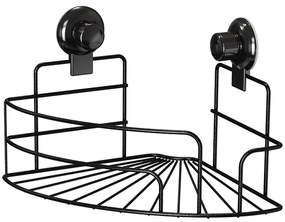 Rohová kúpeľňová polica, čierna