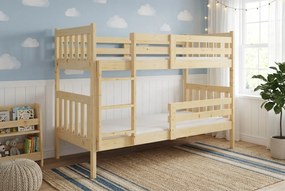 Poschodová posteľ s matracmi NATURAL 200x90 borovica