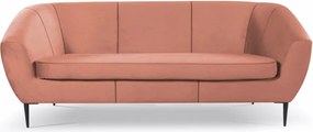 Trojmiestna pohovka Olivio, lososová zamatová tkanina