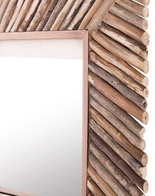 Nástenné zrkadlo 60 x 60 cm svetlé drevo KANAB Beliani