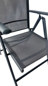 TRENDIE Záhradné stoličky s polohovateľným operadlom sada 2ks sivé