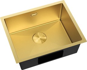 Mexen Trixo, 1-komorový nerezový drez 540 x 440 mm, brúsená zlatá, vzor voština, 6414541000-55HC