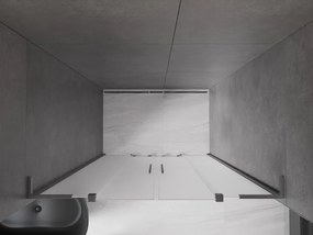 Mexen Velar L Duo, posuvné sprchové dvere do otvoru 160 cm, 8mm sklo námraza, grafit brúsený, 871-160-003-32-66