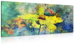 Obraz žltý kvet s vintage nádychom - 120x60