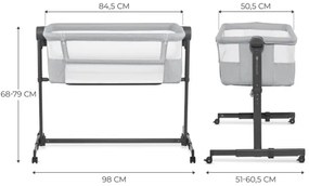 KINDERKRAFT - Detská postieľka NESTE UP2 svetlosivá