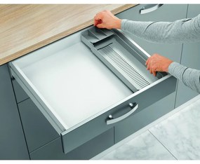 Sivý plastový príborník do zásuvky 15 x 49 cm – Metaltex