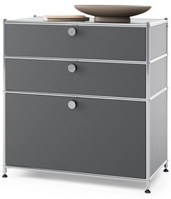 Kovová komoda »CN3« s 3 zásuvkami, sivá