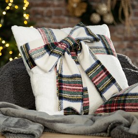 CHLPATÁ VIANOČNÁ DEKORAČNÁ OBLIEČKA NA VANKÚŠ SCARF 45X45 CM VZOROVANÁ