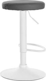 Barová stolička Ponte - koženka, biely rám - Sivá