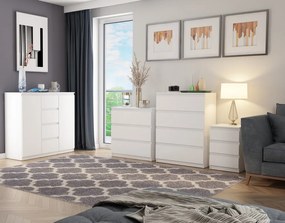 Komoda so 4 zásuvkami Carlos, biela, 75 cm