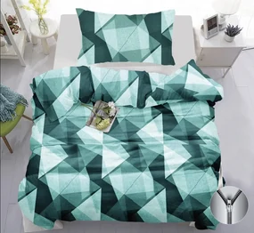 Bavlnené obliečky TRIANGLES tyrkysové Rozmer obliečky: 70 x 90 cm | 140 x 200 cm